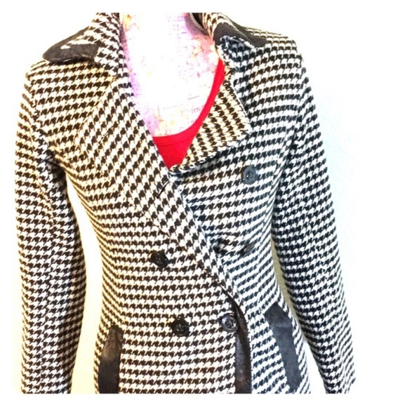 BCX Double Breasted Houndstooth Peacoat - Picture 4 of 6